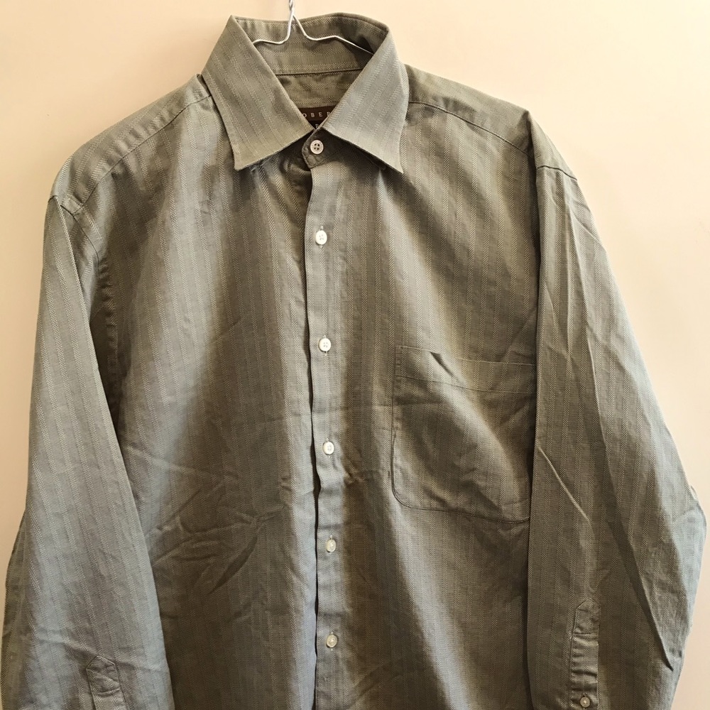 Robert Talbott Muted Green Button Down